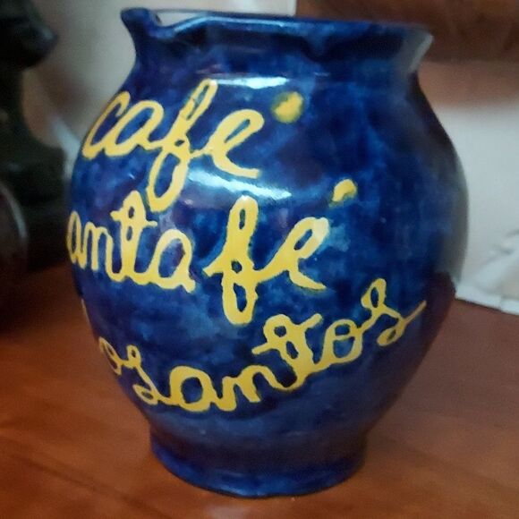Mexican Blue Pottery Pitcher Jug Talavera Amora signed Vintage - Picture 3 of 16